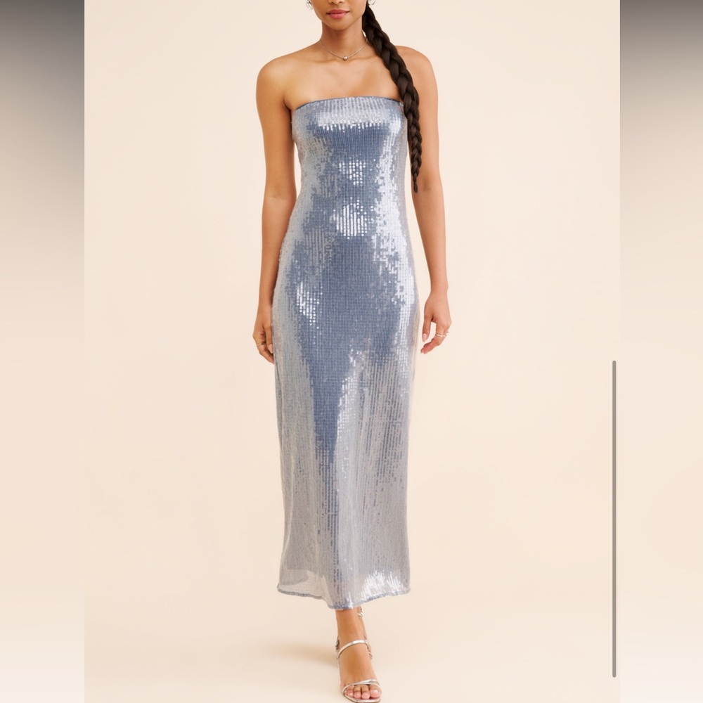 Hutch Sequin Strapless Midi Dress